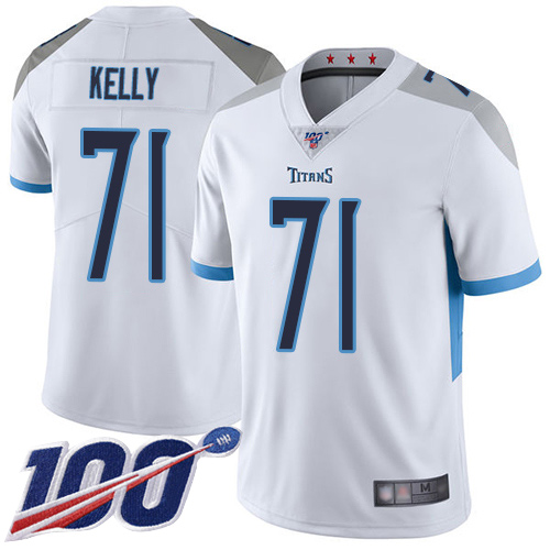 Tennessee Titans Limited White Men Dennis Kelly Road Jersey NFL Football #71 100th Season Vapor Untouchable->women nfl jersey->Women Jersey